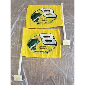 Dale Earnhardt Jr 8 Nascar Car Flags Lot of 2 Winner Circle Bass Pro Shop Yellow